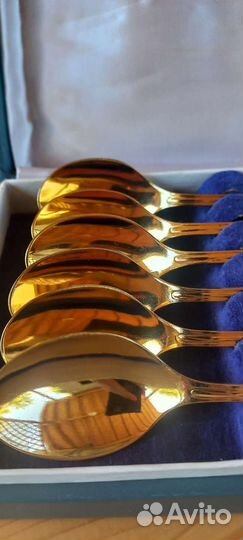 Ложки чайные мельхиоровые позолоченные