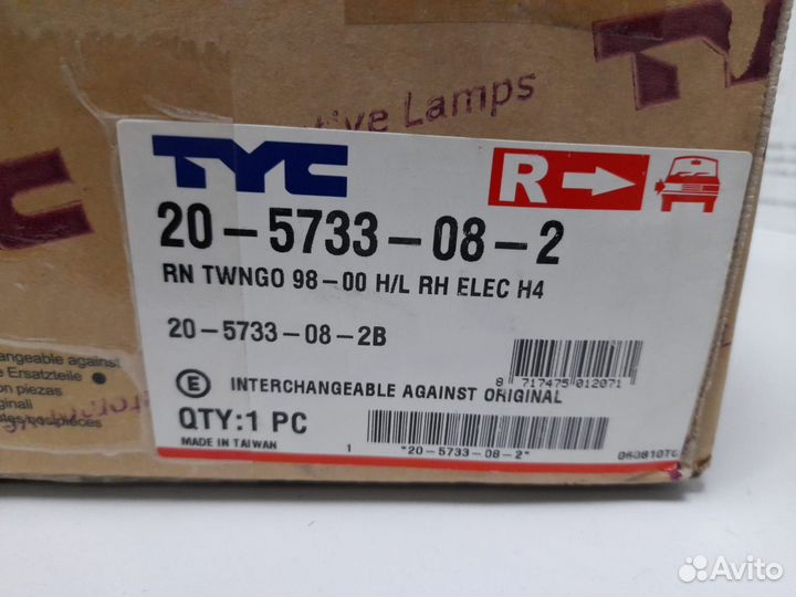 Фара правая Renault Twingo