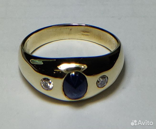 Кольцо 585* сапфир / брилл
