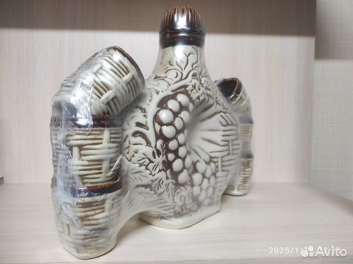 Набор графин с рюмками керамика чёрное море