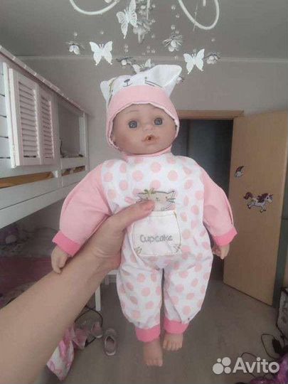 Кукла пупс ELC, кроватка, переноска и ещё