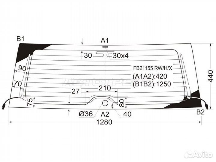 Стекло заднее Toyota RAV4 00-05