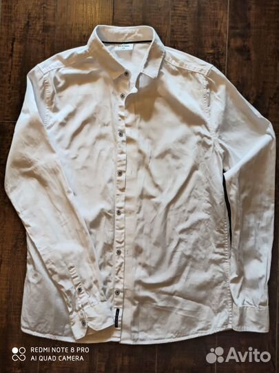Белая рубашка рост 164, поло Benetton рост 164