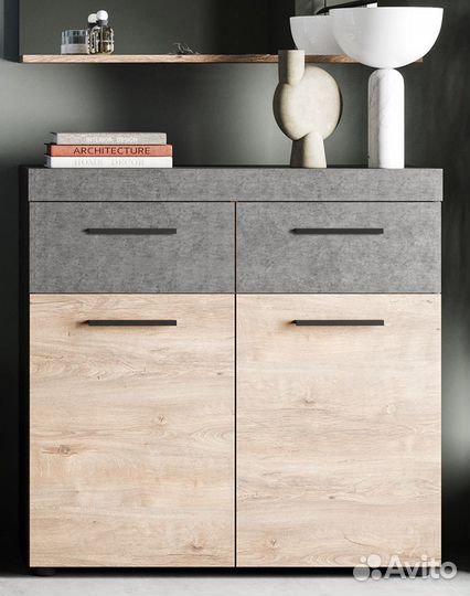 Тумба Брауни KOM2D2S, матера/дуб канзас