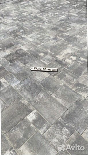 Тротуарная плитка брусчатка 100.200.60 серая