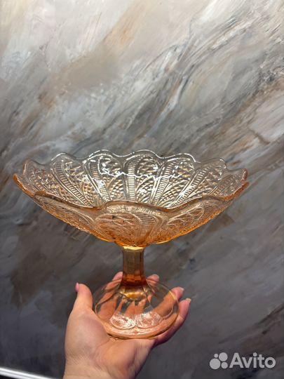 Ваза для фруктов стекло СССР