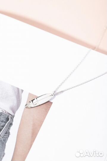 Подвеска из серебра Серфборд Snap