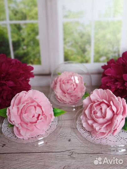 Мыло подарочное ручной работы Роза/Пион/Кролик