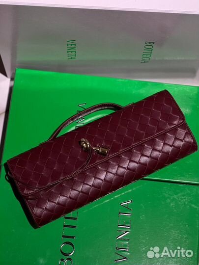 Сумка клатч Bottega Veneta бордовая