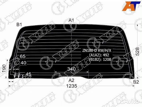 Стекло заднее toyota hilux pick UP