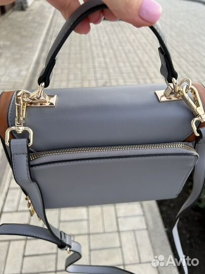 Сумка коричнево-голубая