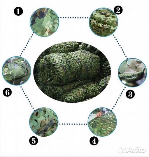 Маскировочная, камуфляжная сеть / сетка 3х6 м