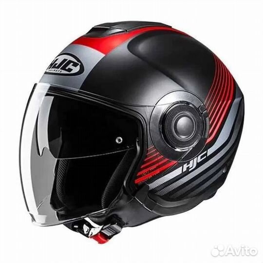 HJC i40N Dova open face helmet Красно-черный