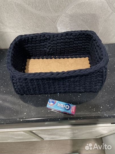 Корзина из трикотажной пряжи