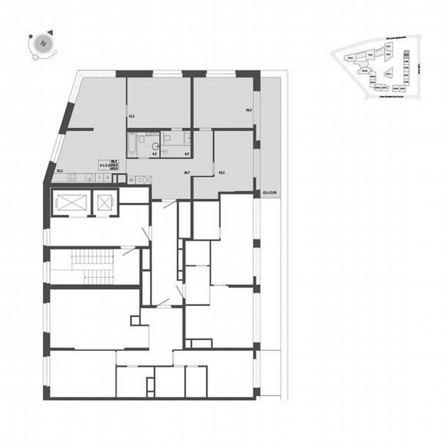 3-к. квартира, 109,9 м², 9/9 эт.