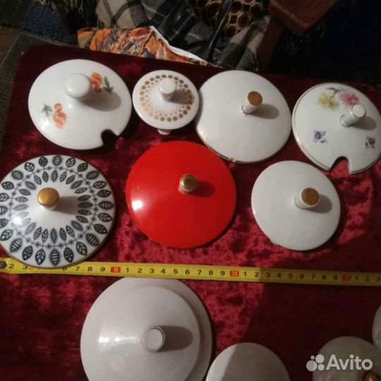 Крышки фарфоровые для сахарниц и чайников