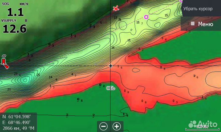 Карта глубин C-MAP RS-Y513 Иртыш, Обь