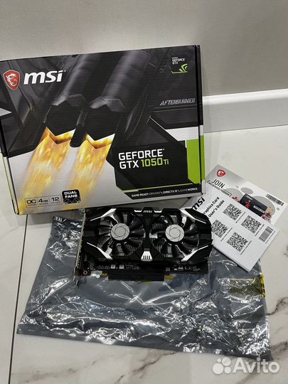 Видеокарта MSI GTX 1050ti 4gb полный комплект
