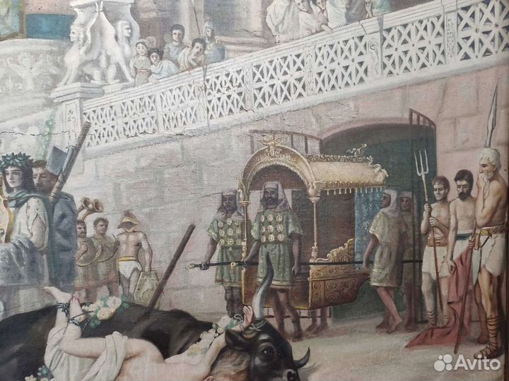 Старинная картина маслом