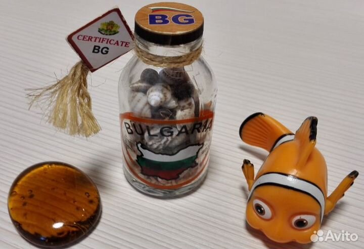 Аквариум Бутылочка с Ракушками Рыбка Немо Галька