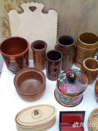 Деревянная ваза шкатулка