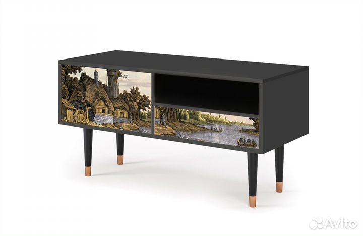 Тв-тумба T3 - Антрацит - Mill along a River