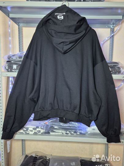 Худи зип Balenciaga с двойным капюшоном