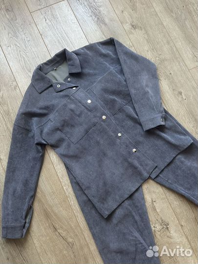 Вальветовый костюм со штанами и рубашкой