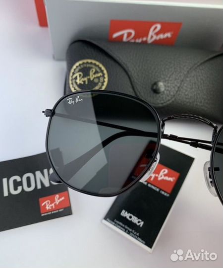 Очки ray ban hexagonal 54 черные