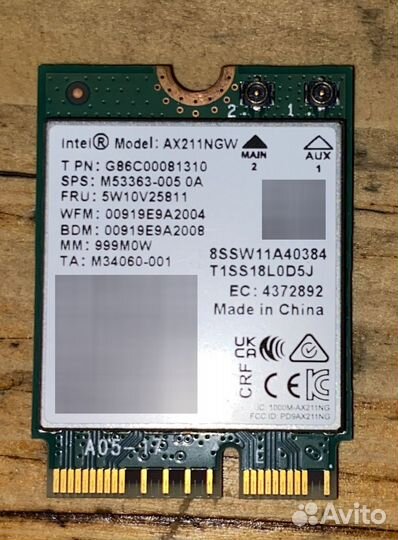 Wifi bluetooth адаптер intel ax211.ngwg