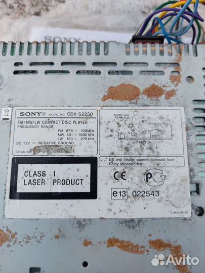 Автомагнитола Sony CDX-S2250