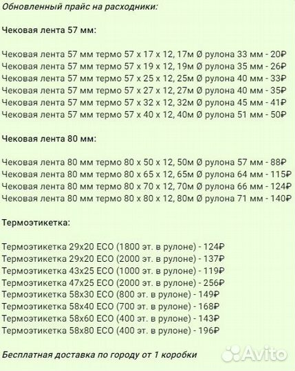Термоэтикетка и чековая лента