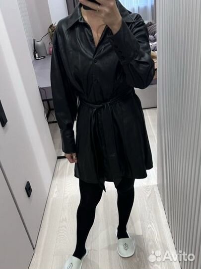 Платье Zara из эко кожи