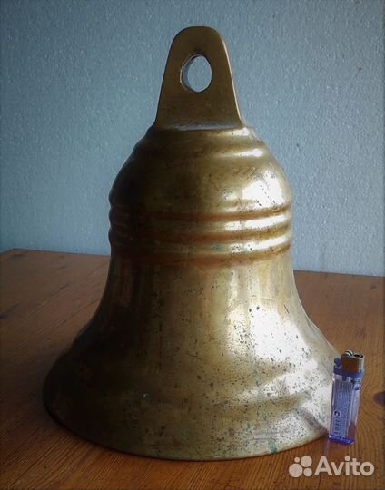 Старинный латунный колокол 16 кГ. рабочий