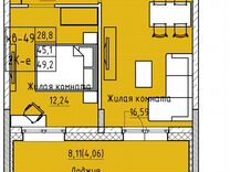 2-к. квартира, 49,2 м², 7/12 эт.