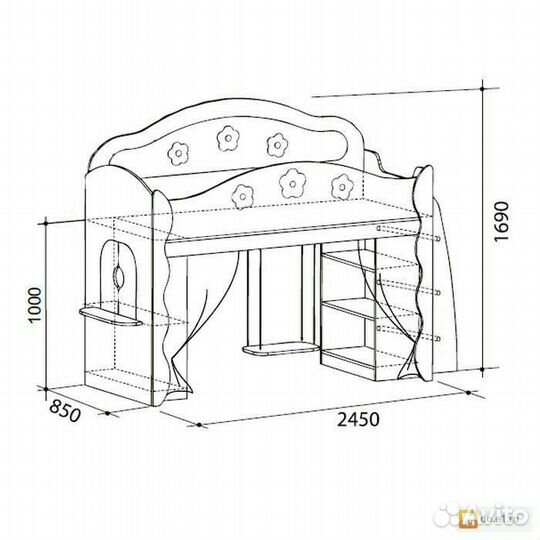 Детская кровать от 3 лет для девочки