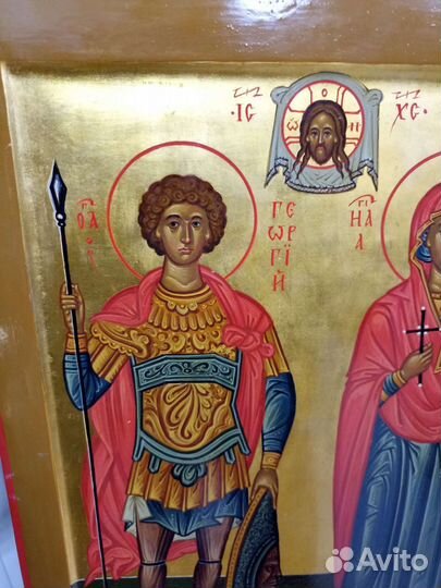 Икона старинная.Св.Георгий и Св.Марина