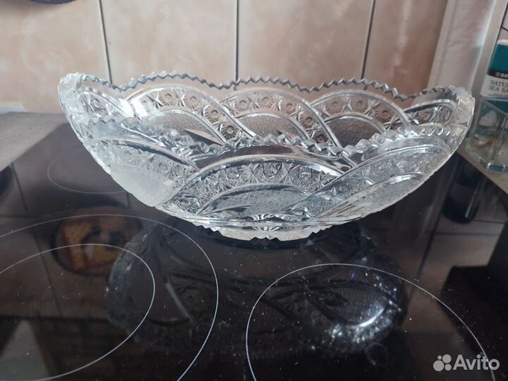Хрустальный салатник СССР. Ваза для фруктов