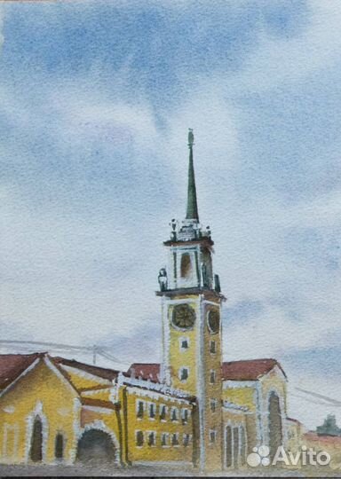 Пейзажи и городские пейзажи, без рамы, А4 и меньше