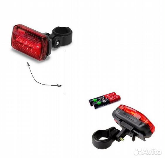 Фонарь велосипедный 2шт передний задний YZ-809