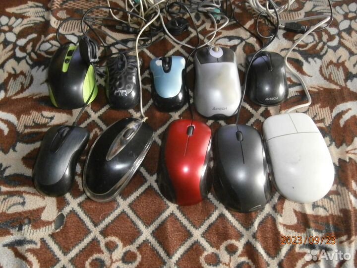 Мышки шариковые оптические PS/2 USB беспроводные