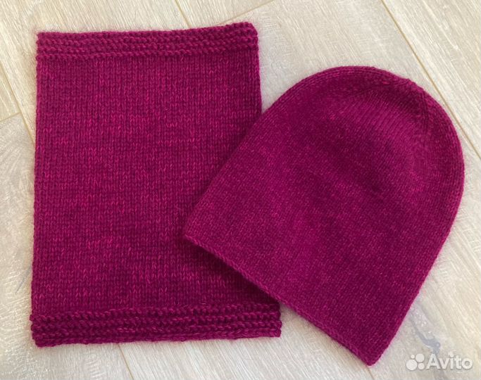 Комплект шапка бини и снуд