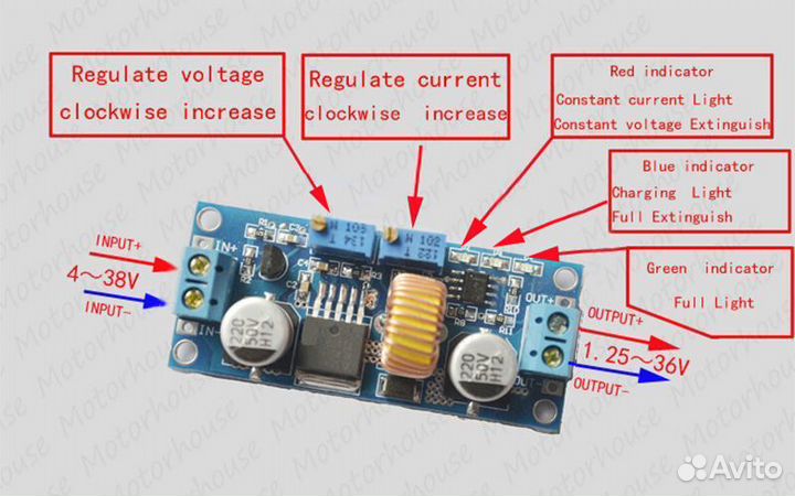 Преобразователь DC-DC XL4015 5 Ампер