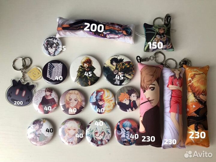 Значки,дакимакура,брелок аниме