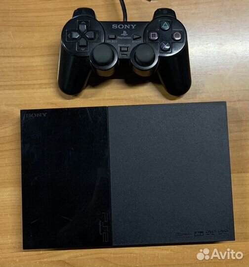 PlayStation 2 Slim чипованная + диски