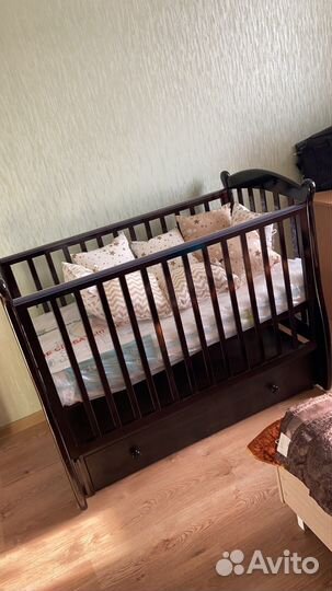 Детская кровать, матрас,бортики, одеяло