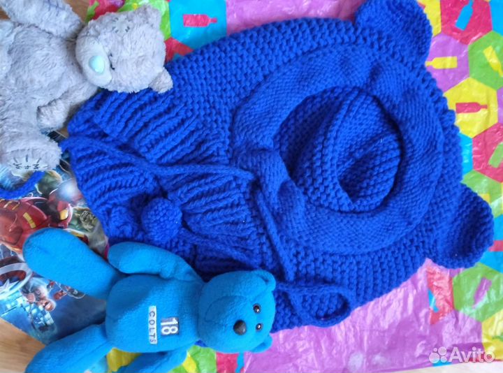 Шлем вязаный Медвежонок Валера)