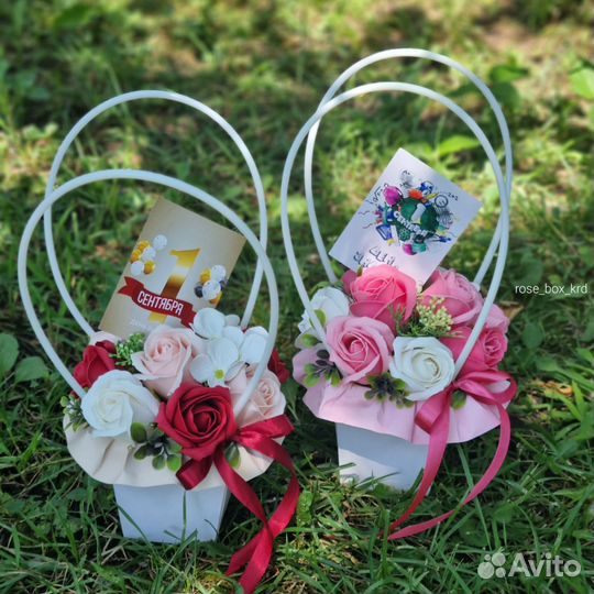 Букет-комплимент из мыльных цветов