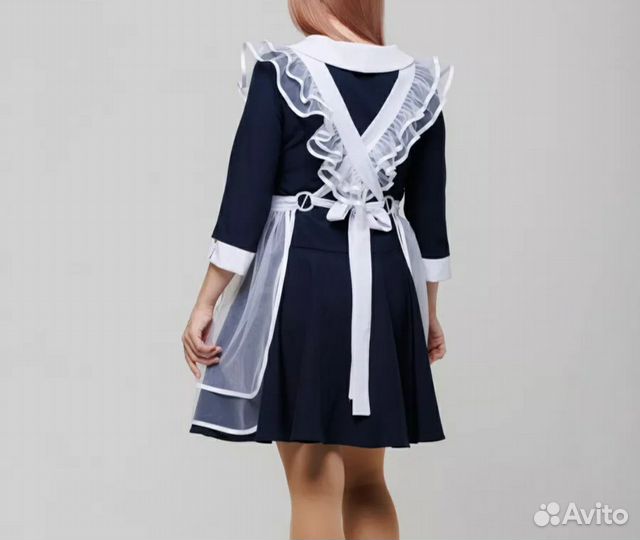 Белый школьный фартук на последний звонок