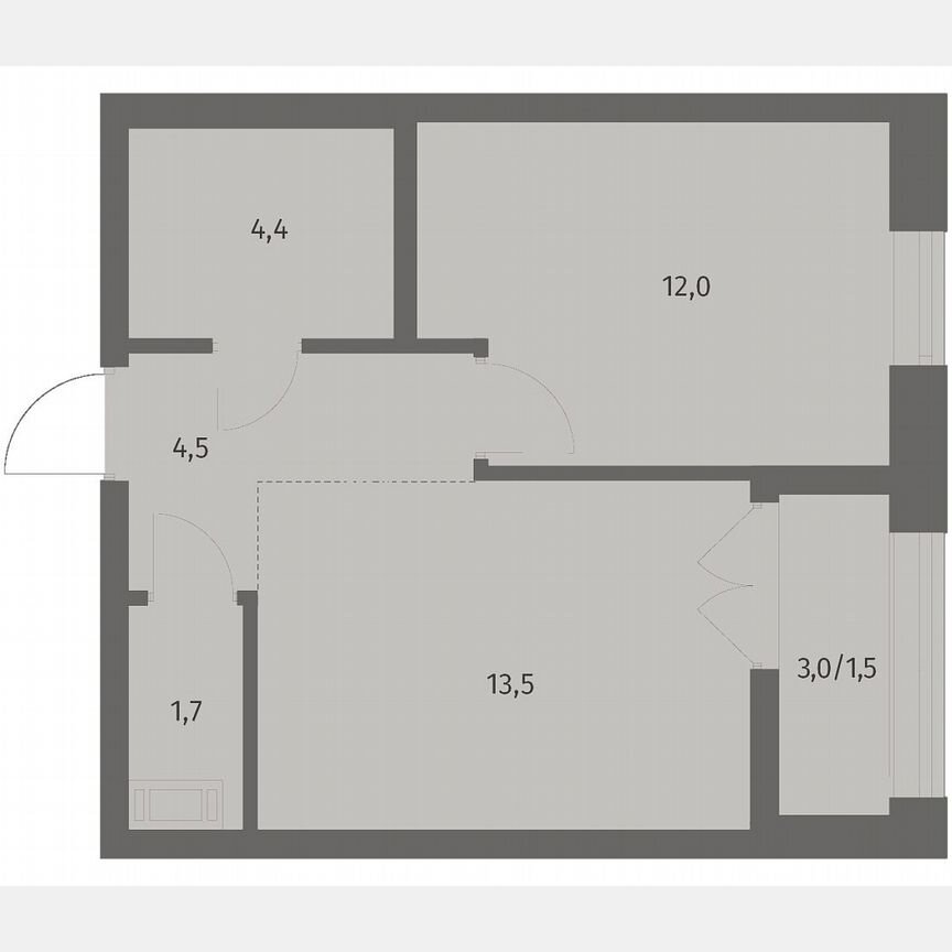 1-к. квартира, 37,7 м², 5/12 эт.